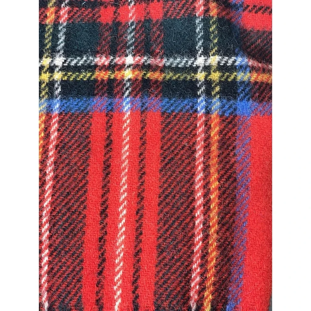 Scottish Wool Tartan Blanket Throw Royal Stewart Plaid Heather Isle 56x35
